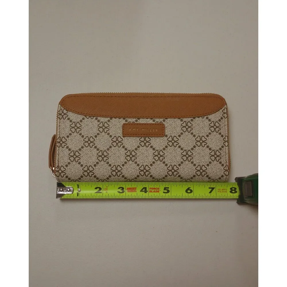 Amy Miller Backpack Wallet Set Cream Tan Floral Monogram Y2K 2 Piece Purse